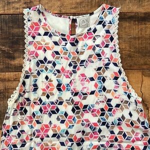 Paper Crane Sun Dress - Geometric Pattern